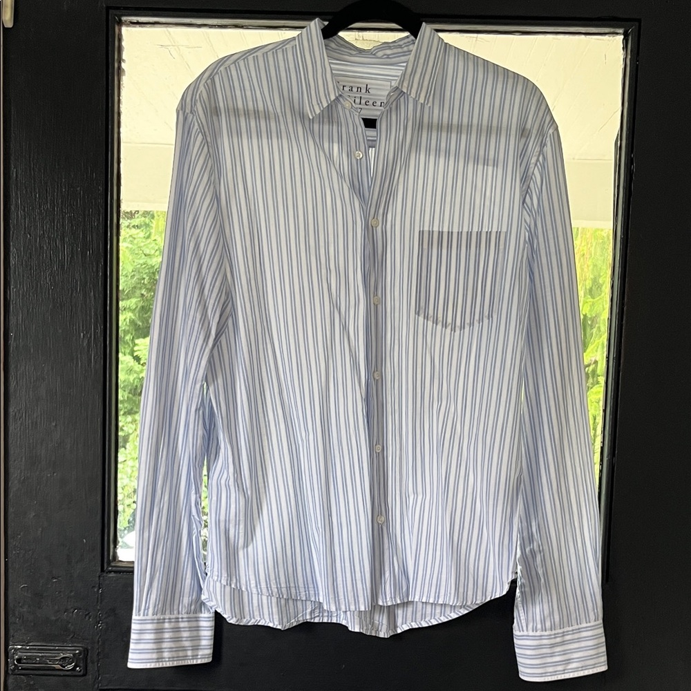 Frank & Eileen Light Blue Striped Shirt